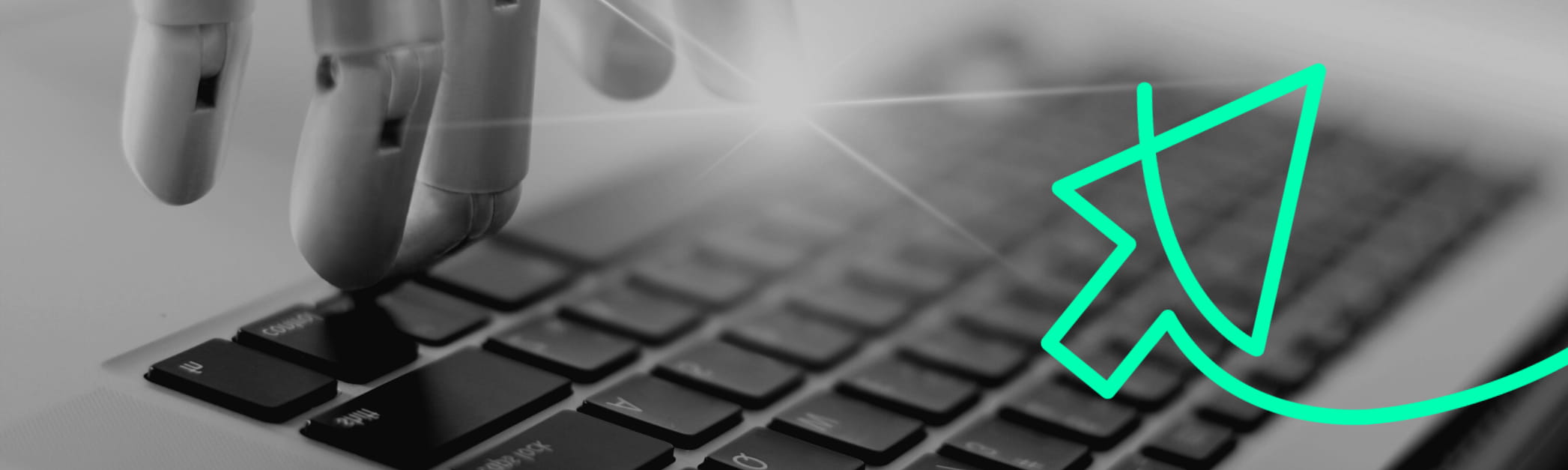 robot hand presses key on laptop - google ads automation